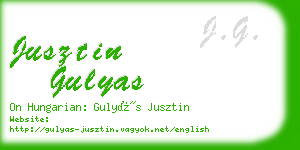 jusztin gulyas business card